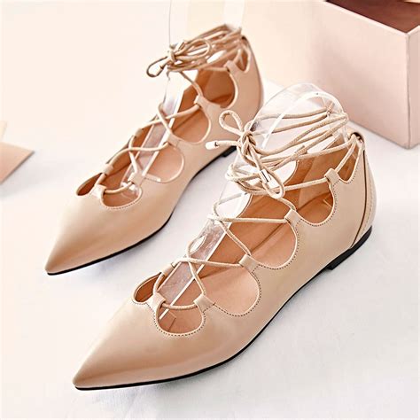 Plus Size 44 Woman Gladiator Flats Designer Shoes Woman Ballet Flats