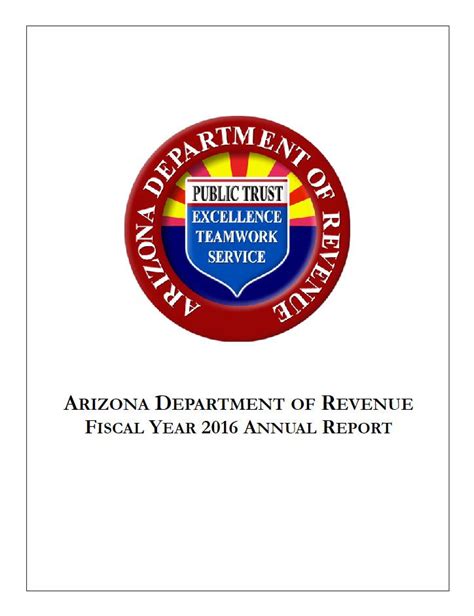 Arizona Department Of Revenue Annual Reports Arizona Memory Project