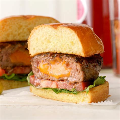 Cheese Stuffed Burgers For Two Recipe How To Make It