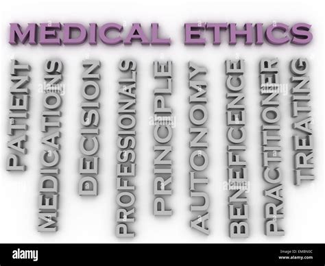 3d Image Medical Ethics Issues Concept Word Cloud Background Stock