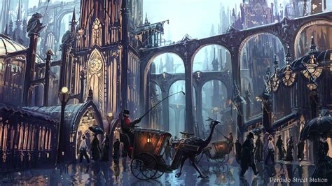 Steampunk City Fantasy City Fantasy Landscape