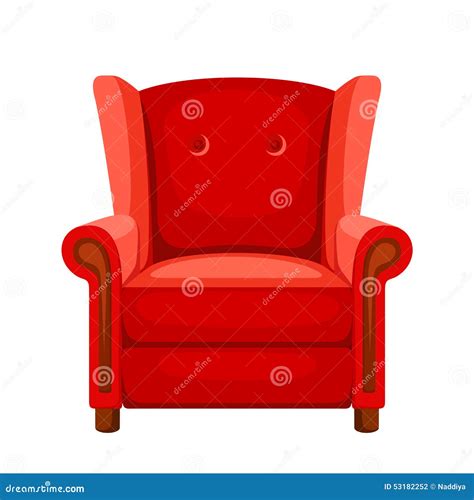 Red Armchair Vector Illustration Stock Vector Illustration Of White