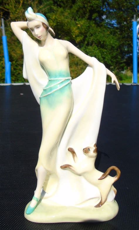 Royal Doulton Harriet Signed Base Hn Hn Art Deco Lady Figurine