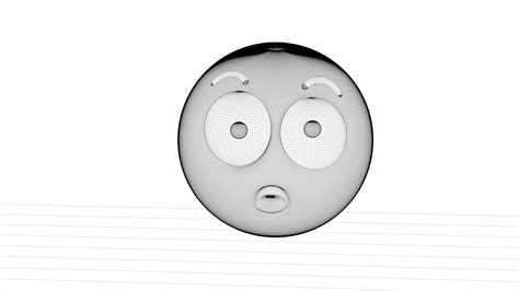D D Emoji Flushed Face Model Turbosquid