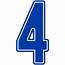 Giant Royal Blue 4 Number Outdoor Sign 30in  Party City