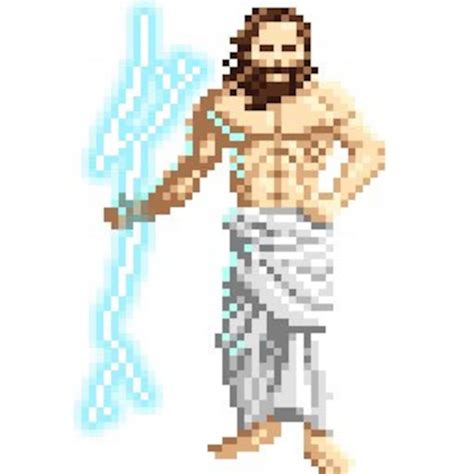 Pixel Art Greek Mythology Zeus Unisex Shirt Etsy UK