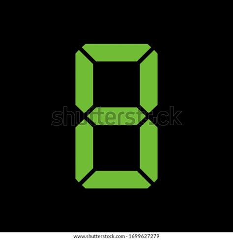 Digital Clock Number 8 Led Digit Stock Vector Royalty Free 1699627279