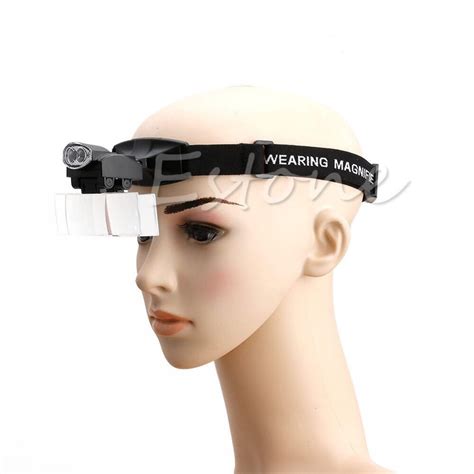 5lens led light lamp loop head headband magnifier magnifying glass loupe 1 3 5x y103 in