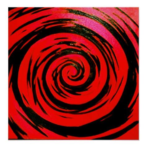 Red And Black Hypnotic Swirl Art Poster Zazzleca