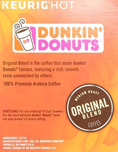 Dunkin Donuts 2091512 Original Blend Coffee K Cup Pods Medium Roast 44