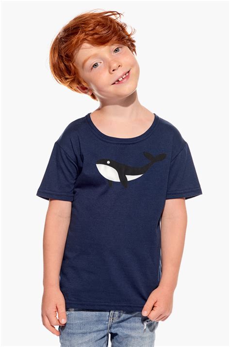Boy T Shirt Short Sleeve Dark Blue Whale Leo Pískacie