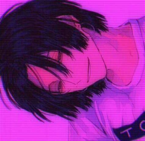 Image of animeboy drawing smile purple aesthetic anime dark. Pin by Dream World on Meus wallpapers | Aesthetic anime ...