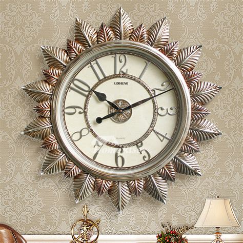 24 Inch Unique Wall Clocks Sunburst Living Room Decorative