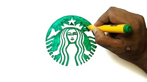 How To Draw The Starbucks Logo Youtube