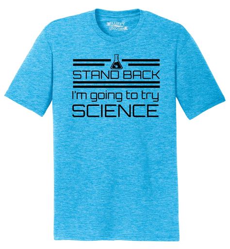 Mens Stand Back Im Going Try Science Funny Geek Shirt Tri Blend Tee