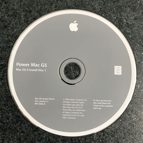 691 5202 Apower Mac G5 Mac Os X Install Disc 1 Mac Os V1035 Disc