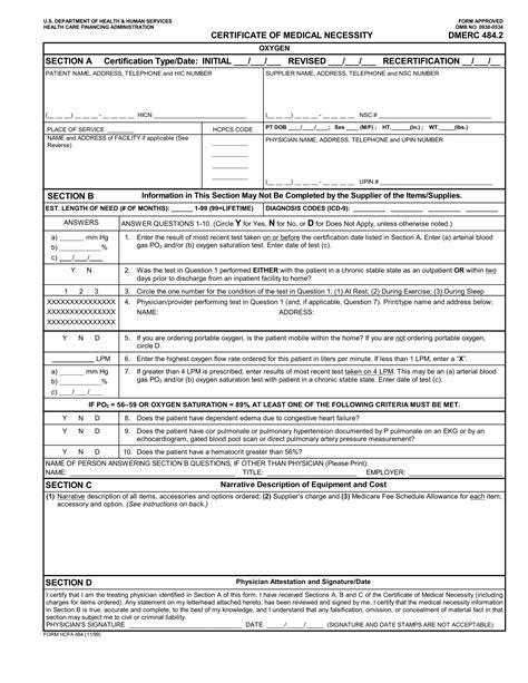 Form Hcfa 484 Fill Out Printable PDF Forms Online