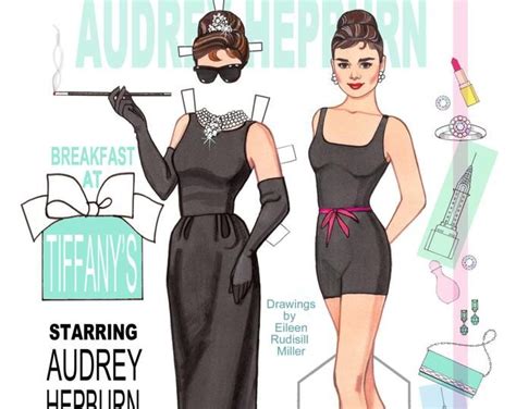 Audrey Hepburn In Sabrina Paper Doll Etsy Paper Dolls Clothing