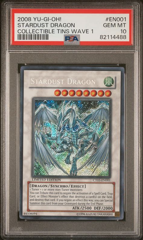 Yu Gi Oh 2008 Stardust Dragon Ct05 En001 Limited Secret Rare Psa 10 Gem Mint Ebay