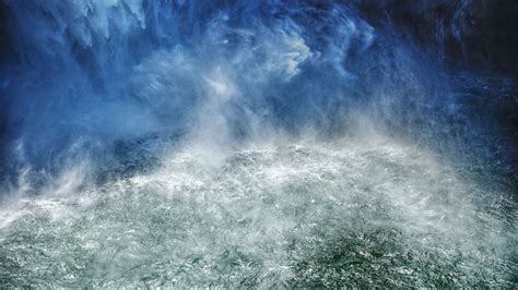 Download Wallpaper 1920x1080 Sea Aerial View Waves Foam Blue Full