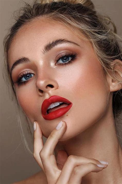 Natural Makeup With Red Lips Hot Sex Picture