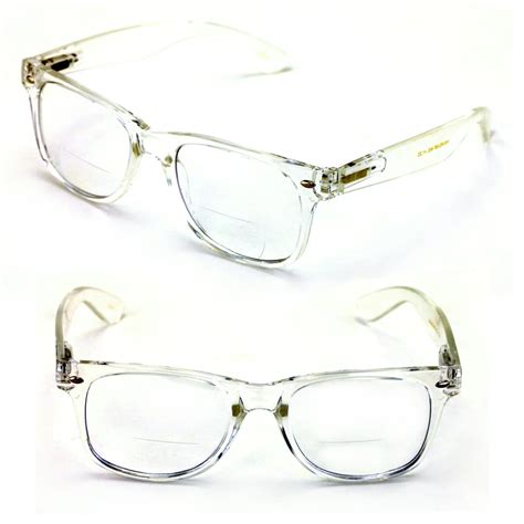 Vwe 2 Pairs Of Comfortable Classic Retro Reading Glasses Bifocals Spring Hinge Clear