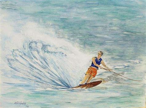 Water Ski Painting By Miroslaw Chelchowski Fine Art America