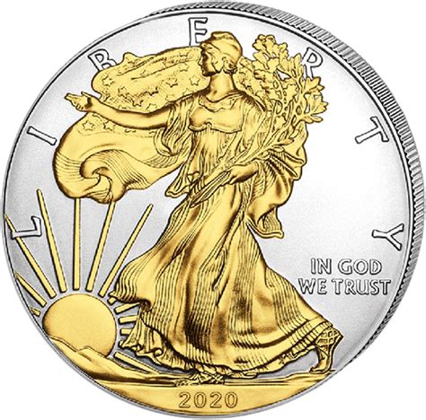1 Unze Silber American Eagle 2020 Auflage 5000 Teilvergoldet