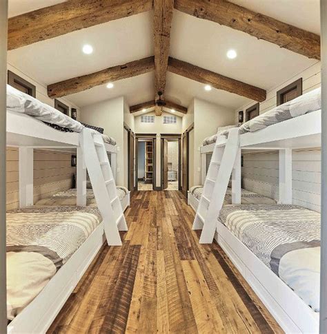 Bunk Room Bunk Beds Highlighted With Reclaimed Floors And Timbers
