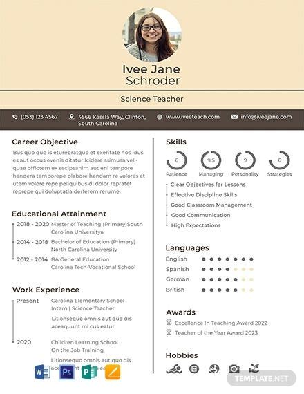 Explain how your skills, certifications, and relevant life experiences make you the perfect fit for the role. Free Fresher School Teacher Resume Format | Teacher resume ...
