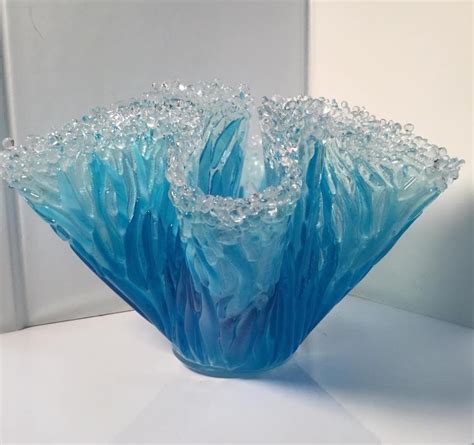 Fused Glass Wave Splash Vase Beach Style Vases By 972