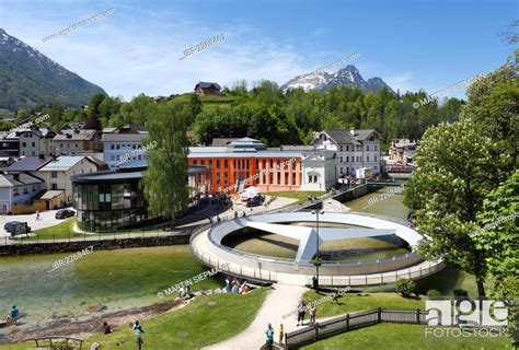 Mercedes Bridge Across The Traun River Geographical Centre Of Austria