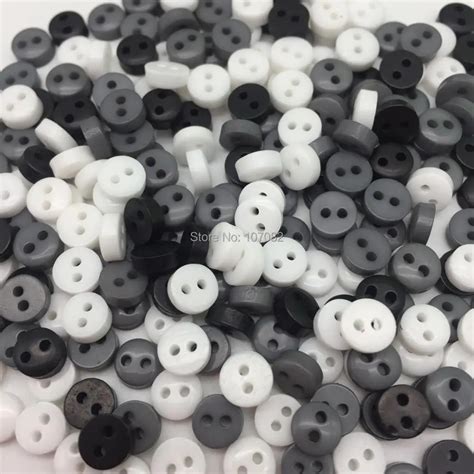 1000pcs Mixed Black White Grey 6mm Mini Tiny Buttons Resin Round 2