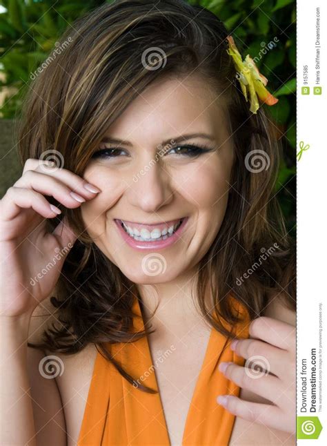 Brunette Stock Image Image Of Attractive Brown Long 9157585
