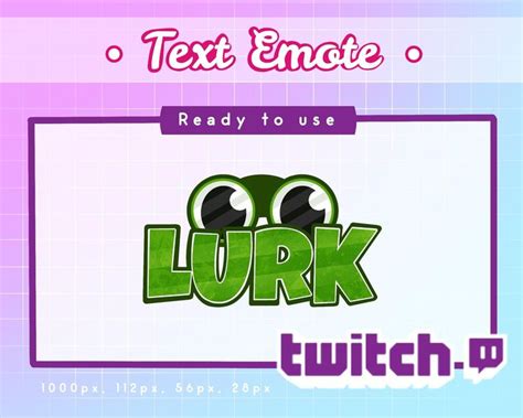Lurk Twitch Emote Text Emote Stream Emote Etsy Text Emotes Twitch