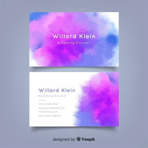 Free Vector Abstract Watercolor Business Card Template