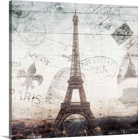 Postcard From Paris Canvas Wall Art Print Eiffel Tower Home Decor Ebay