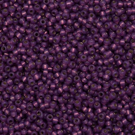 Miyuki Round Seed Bead 80 Duracoat Silver Lined Dyed Dark Lilac 22g T