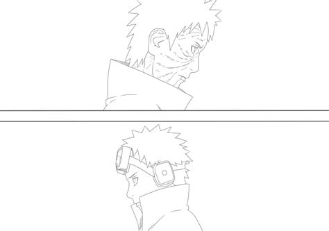 Obito Uchiha The Two Different Faces Lineart By Vietbboytobi On Deviantart