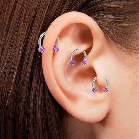 Surgical Steel Jeweled Tragus Earring And Cartilage Earring