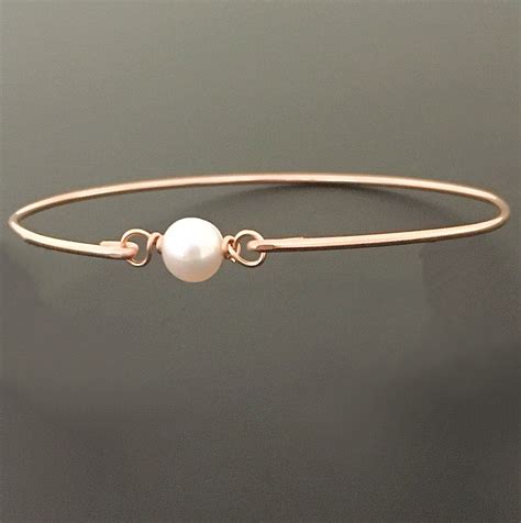14k Rose Gold Filled Cultured Freshwater Pearl Bracelet Dainty Bracelet For Women Simple