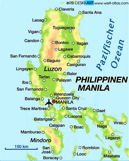 Major City Map Philippines Luzon Island Philippines Luzon Philippines Cities