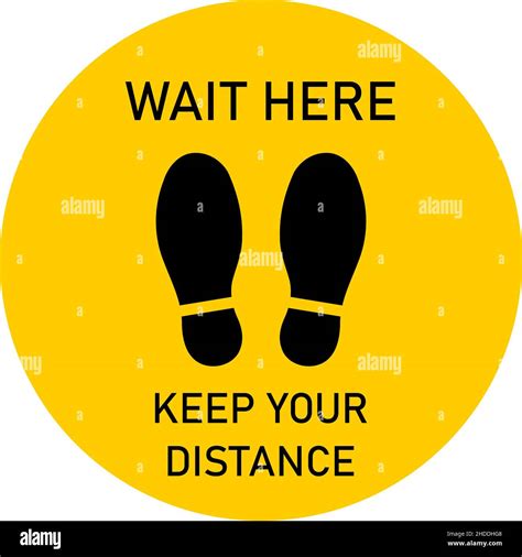 Wait Here Keep Your Distance Social Distancing Floor Sticker Design