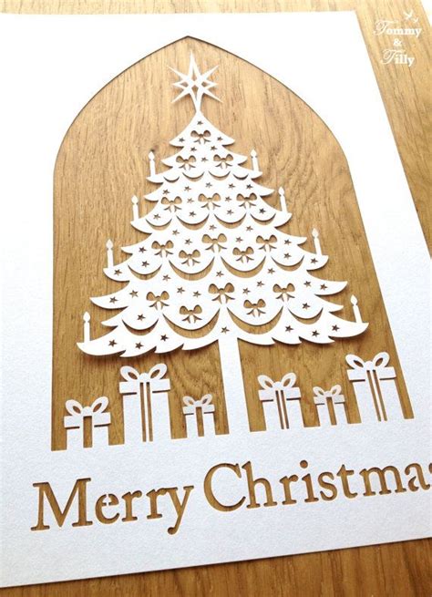 Papercut TEMPLATE 'Christmas Tree' Papercutting by TommyandTillyDesign