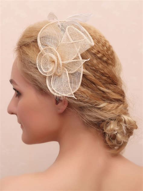 Wedding Fascinator Headpieces White Feathers Bridal Hair Accessories