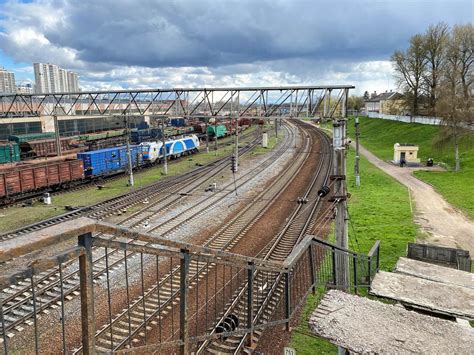 Railway wagons with cargo of metal and grain in port of Odessa. trains