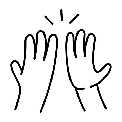 High Five Hand Drawn Doodle Icon 6549777 Vector Art At Vecteezy