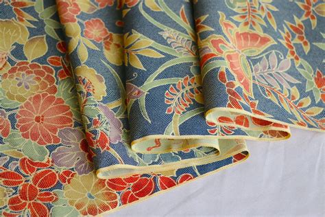 Kf21 04 Chirimen Japanese Vintage Silk Fabric Silk Kimono Etsy