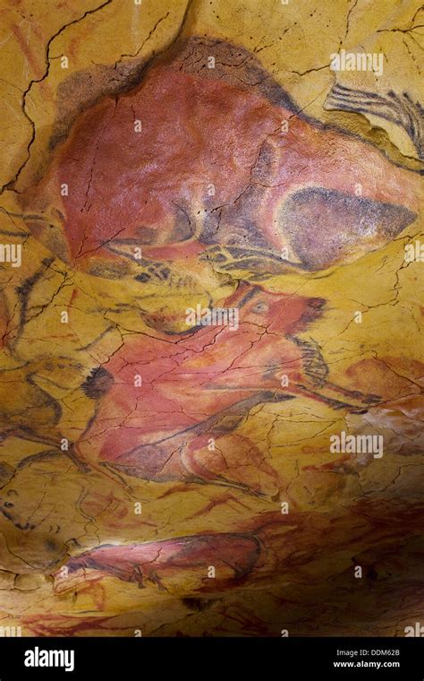 Upper Paleolithic Cave Paintings In The Cave Of Altamira Replica