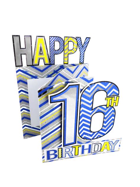 Happy 16th Birthday Boys 3d Cutting Edge Birthday Card Cards